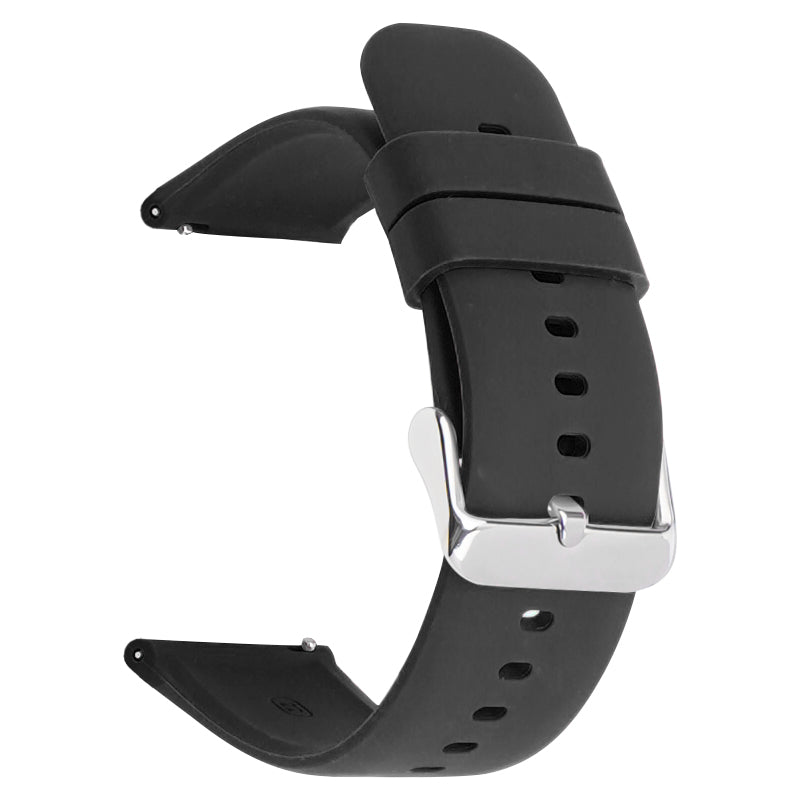 Sporty Rubber Watch Strap Black