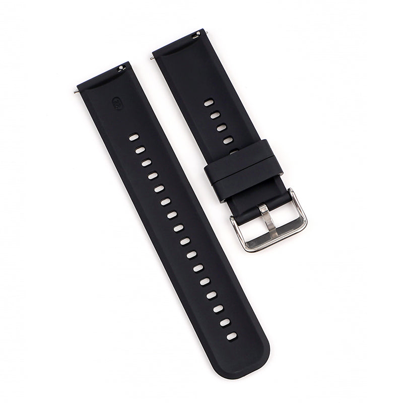 Sporty Rubber Watch Strap Black