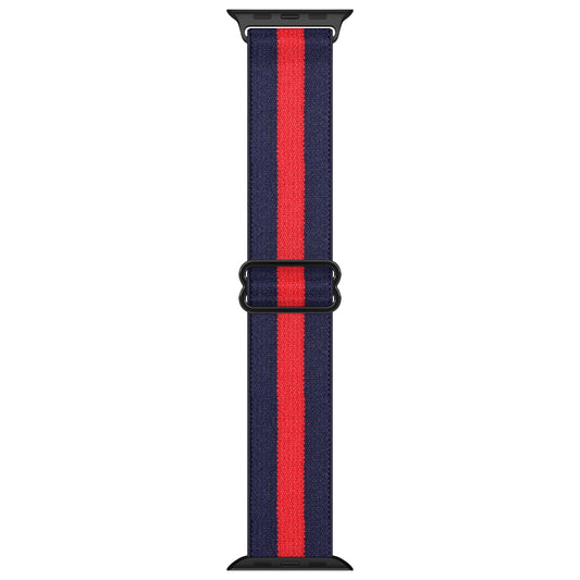 Apple watch replacement strap nylon Navy Red Stripe