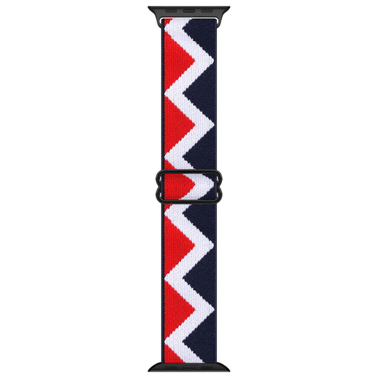 Apple watch replacement strap nylon Geometric Blue Red